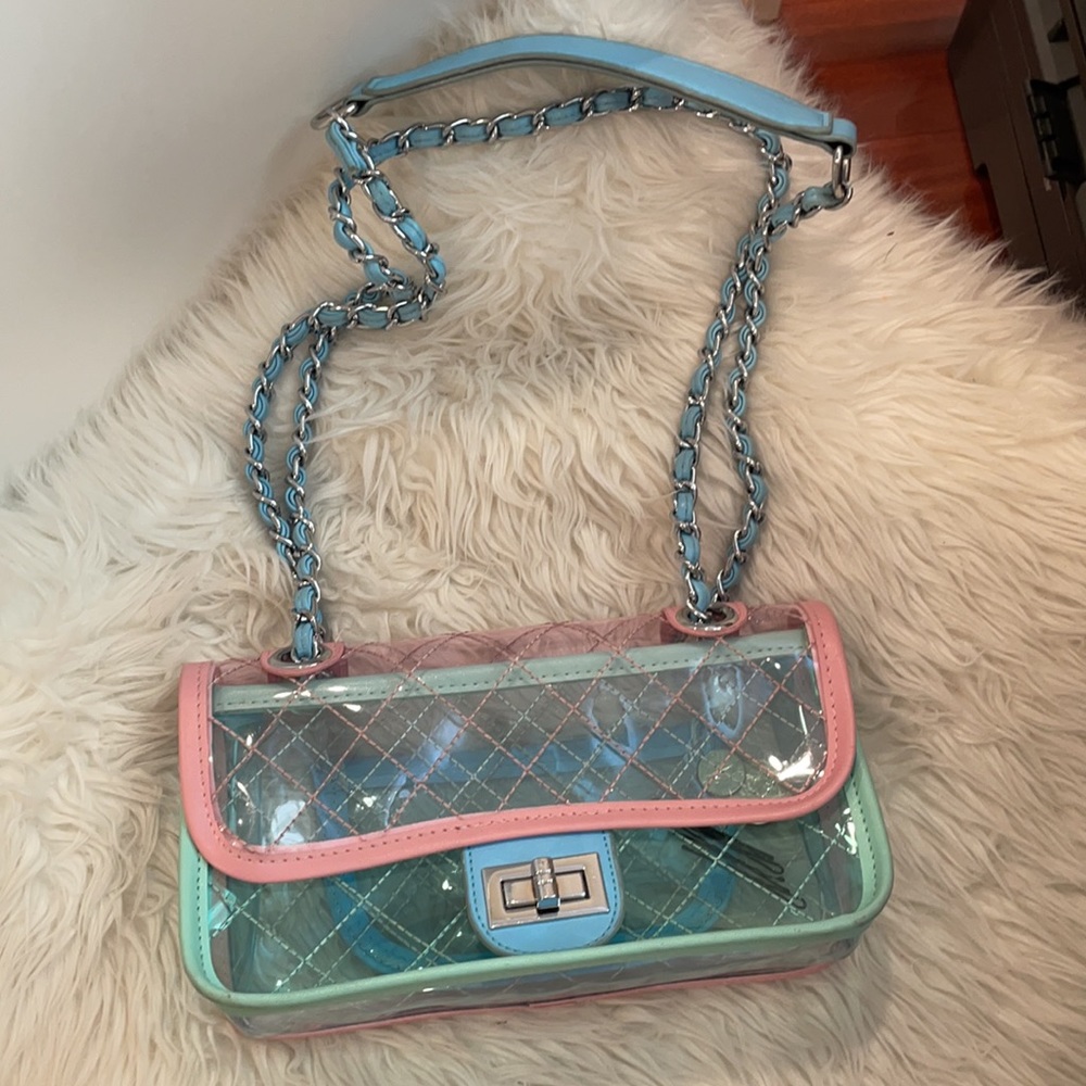 pastel pvc chain bag